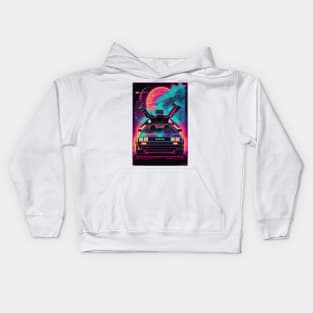 Delorean Synthwave Style Art Kids Hoodie